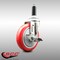 Service Caster 5 Inch 316SS Red Polyurethane Swivel 7/8 Inch Expanding Stem Caster Brake SCC-SS316EX20S514-PPUB-RED-TLB-78 - alternate 1